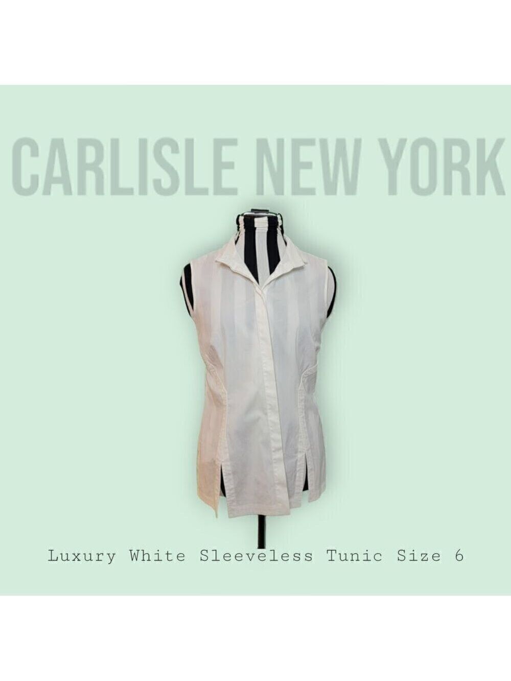 Carlisle New York Sleeveless White Tunic - Size 6 - Your New Go To Top